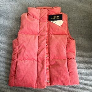 NWT Ralph Lauren insulated pink corduroy vest